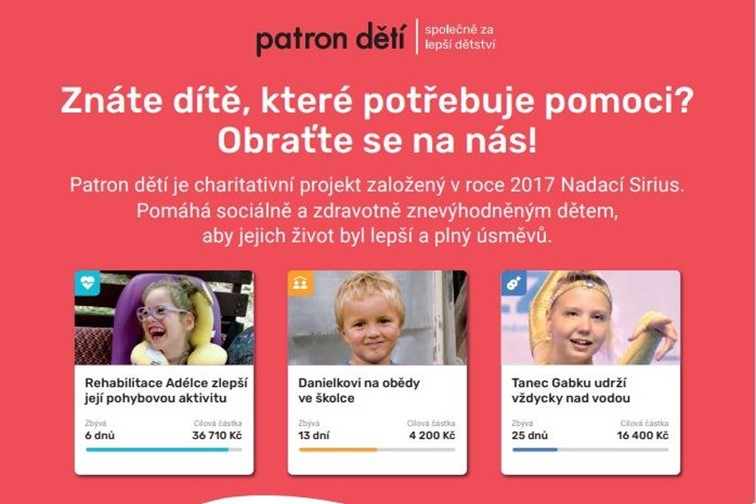 SBP – Patron dětí podporuje dětské aktivity a pomáhá rodinám